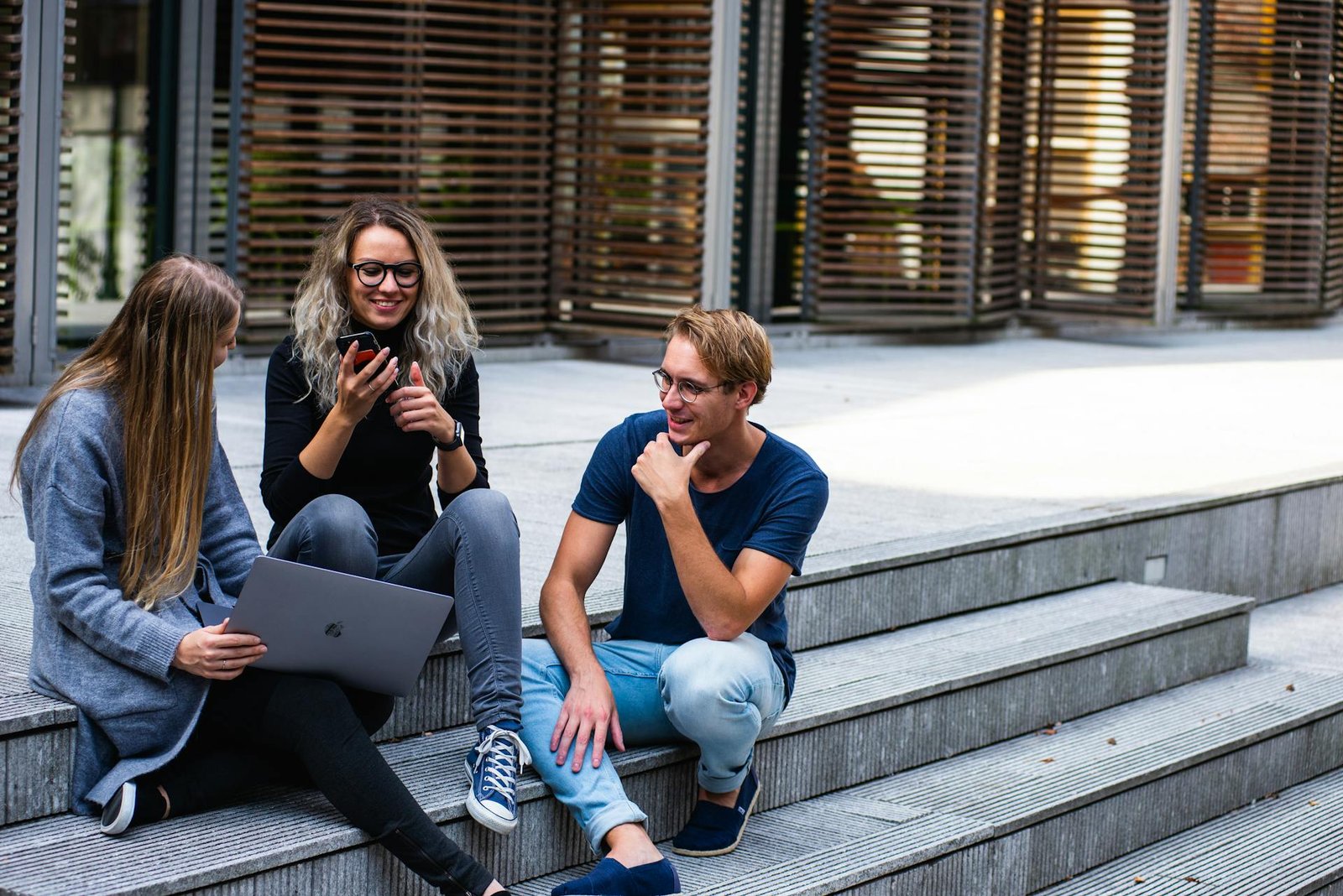 International university students studying together